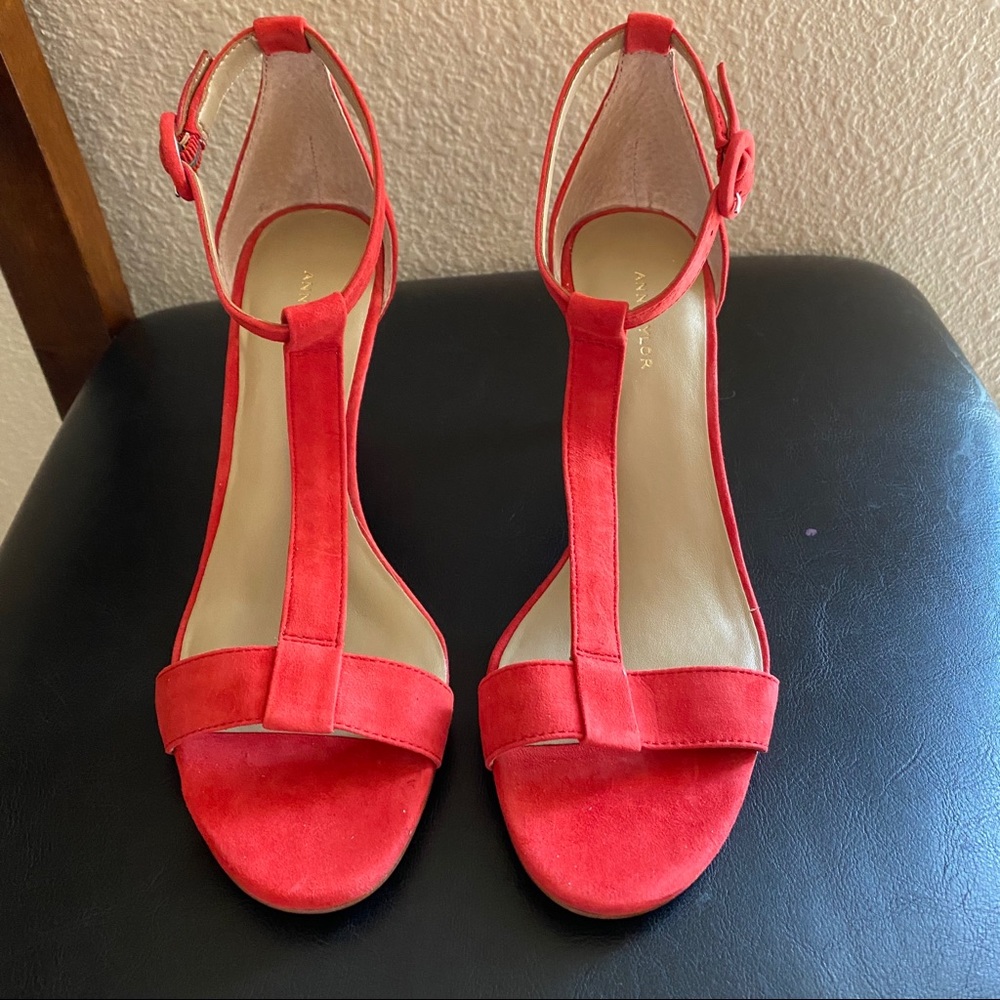 Red t-wrap heels